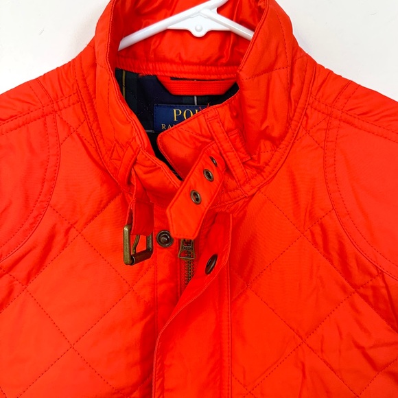 POLO RALPH LAUREN MEN’S QUILTED VEST IN ORANCH DIAMOND SIZE-M - Picture 4 of 9